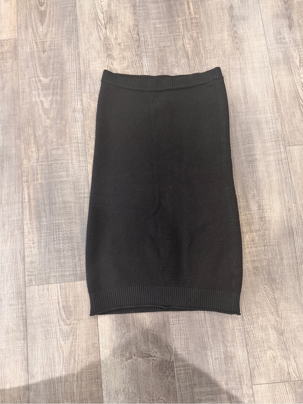 Stretch Knit Black Pencil Skirt